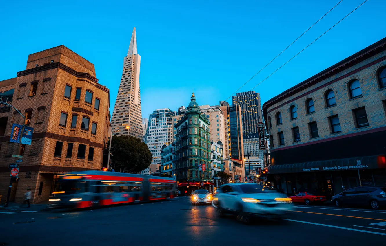 Фото обои улица, Город, Здания, Сан-Франциско, City, USA, США, Street