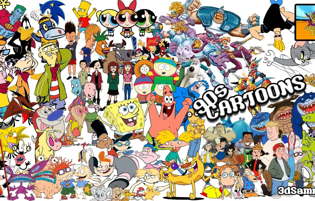 Фото обои Captain Planet, Bart Simpson, Sonic the Hedgehog, Helga Pataki, Patrick Star, Blossom, Tommy Pickles, Ickis