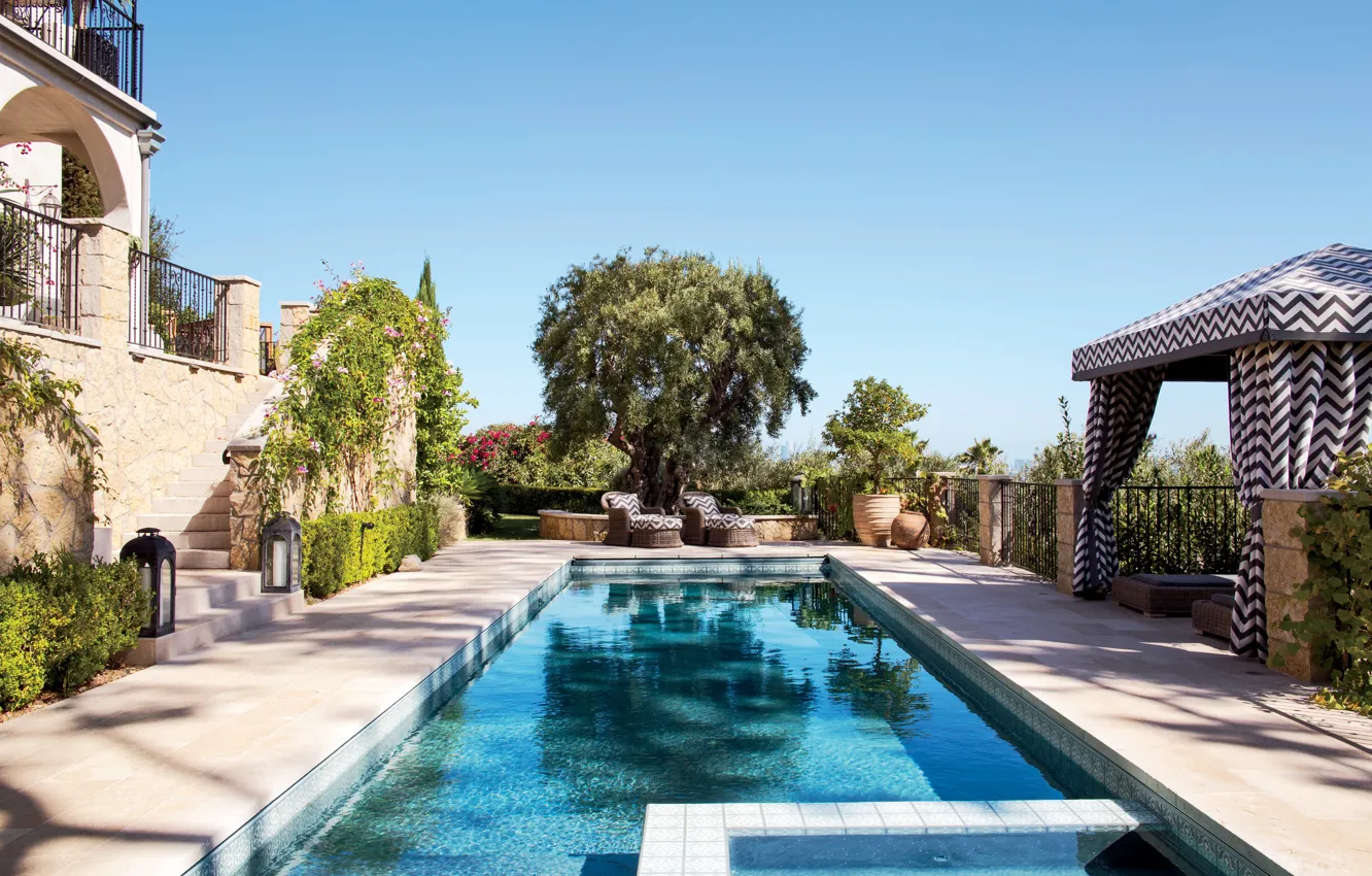 Фото обои дизайн, стиль, вилла, бассейн, Калифорния, архитектура, Los Angeles, терраса