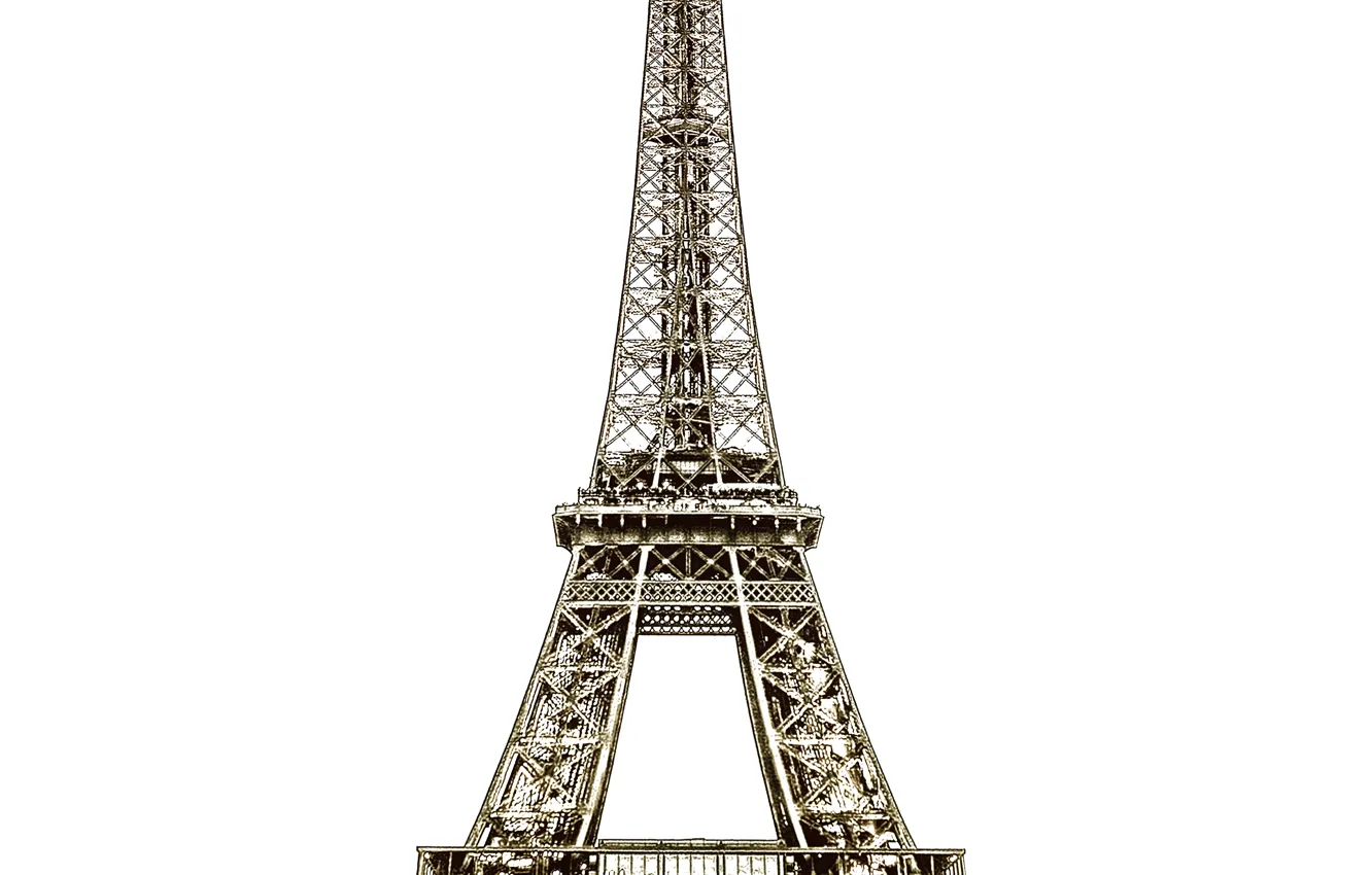 Фото обои романтика, Париж, башня, Эйфелевая башня