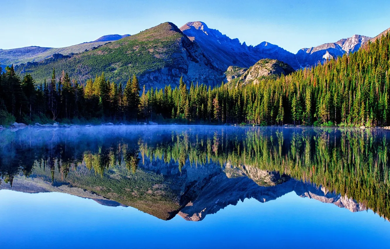 Фото обои forest, landscape, nature, mountains, lake
