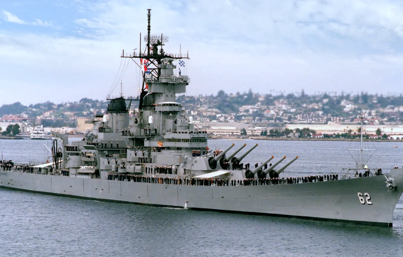 Фото обои линкор, ВМС США, BB-62, USS New Jersey