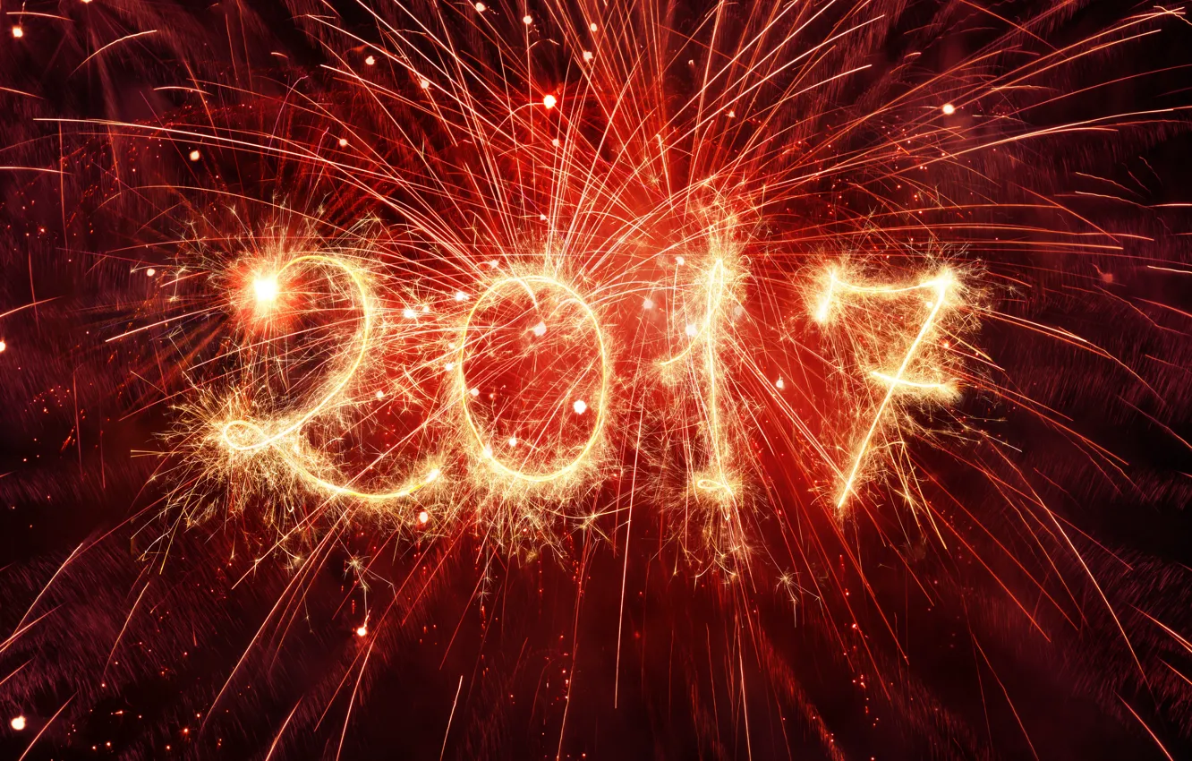 Фото обои салют, Новый Год, new year, happy, fireworks, 2017