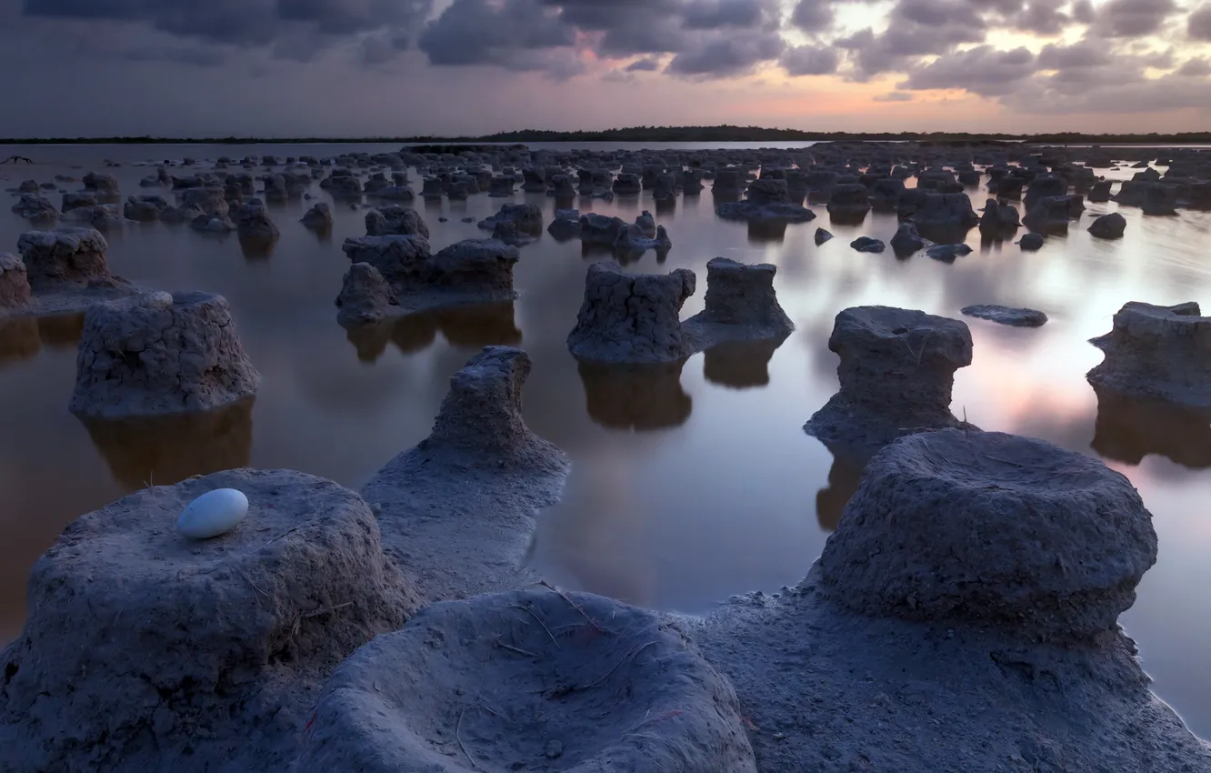 Фото обои Озеро, Мексика, Юкатан, Сумерки, Mexico, Lake, Dusk, Yucatan