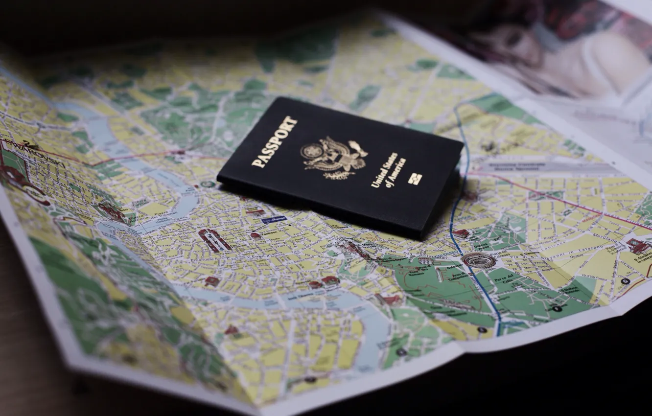Фото обои карта, документ, паспорт