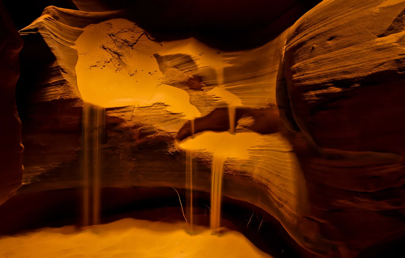 Фото обои песок, природа, пещера, каньоны, antelope canyon, пески времени