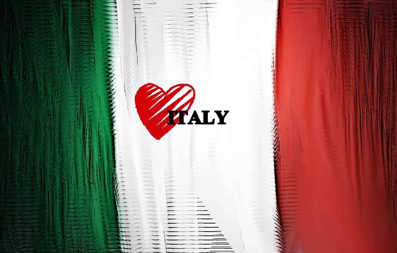 Фото обои love, Italy, heart, Flag