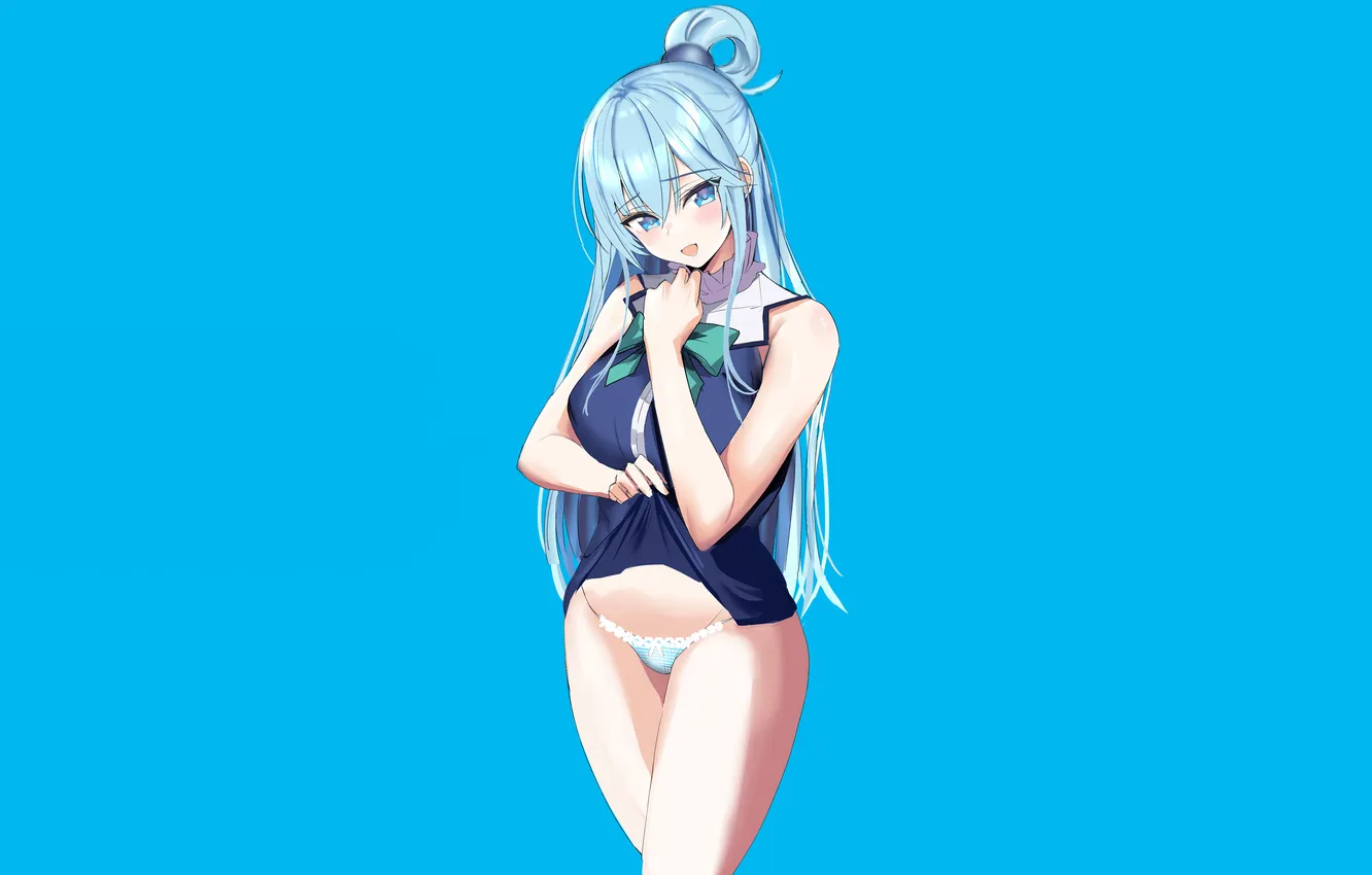 Фото обои girl, sexy, lingerie, pantsu, blouse, panties, long hair, anime