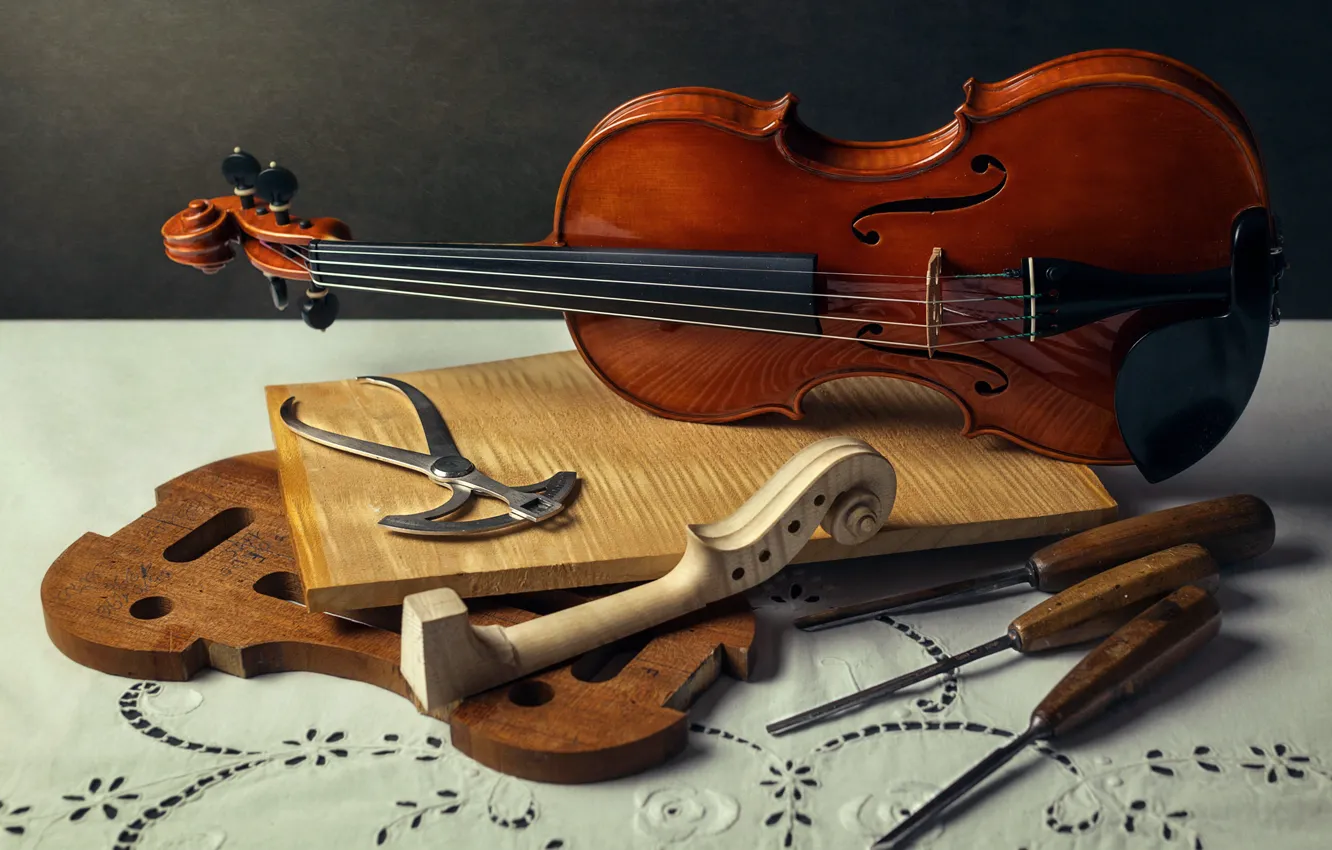 Фото обои музыка, скрипка, инструменты