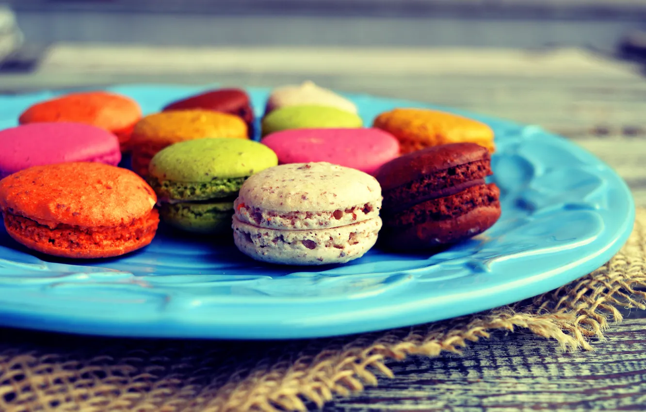 Фото обои colorful, десерт, сладкое, sweet, dessert, cookies, macaron, almond