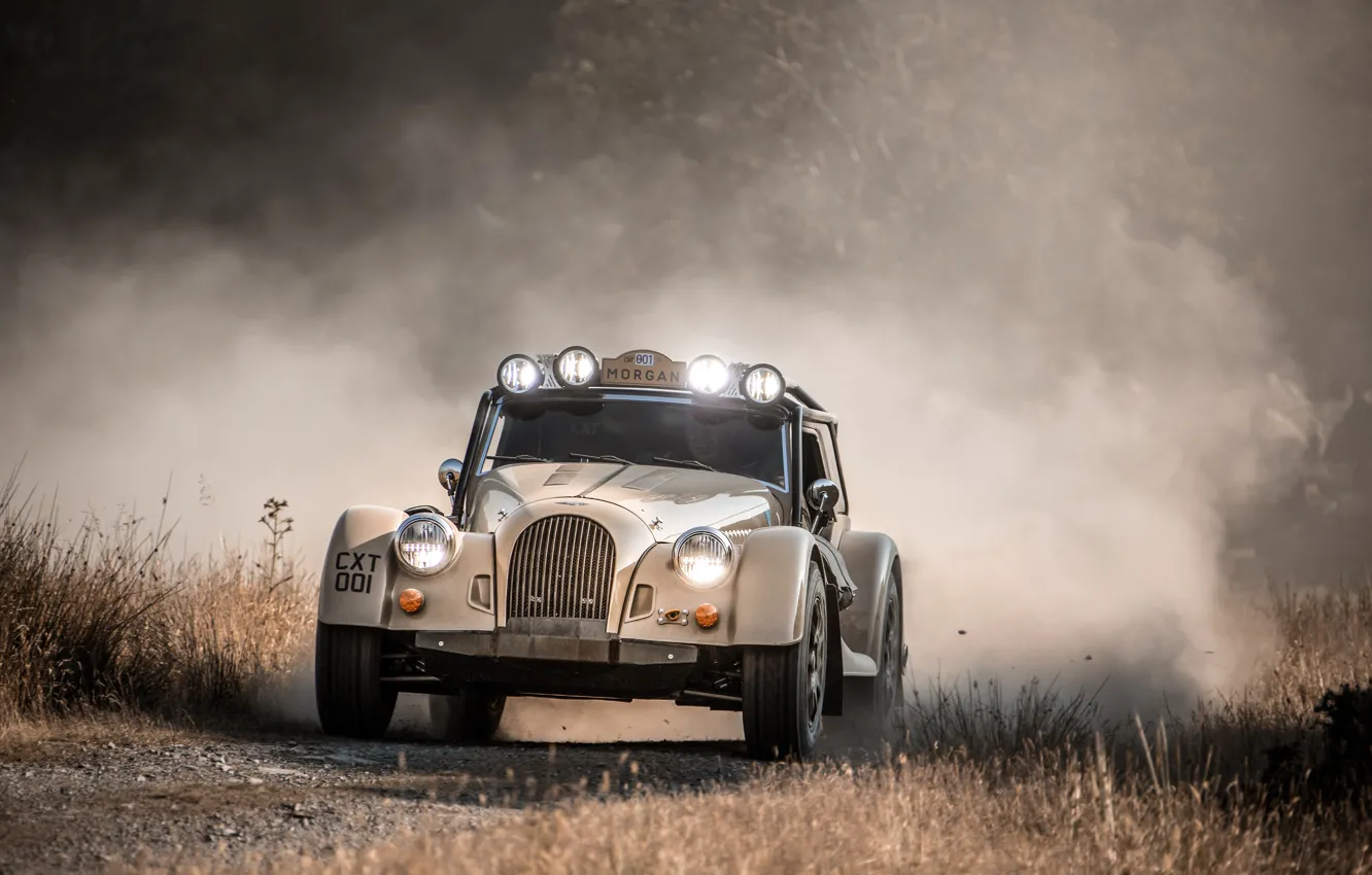 Фото обои dust, Morgan, Plus Four, Morgan Plus Four CX-T