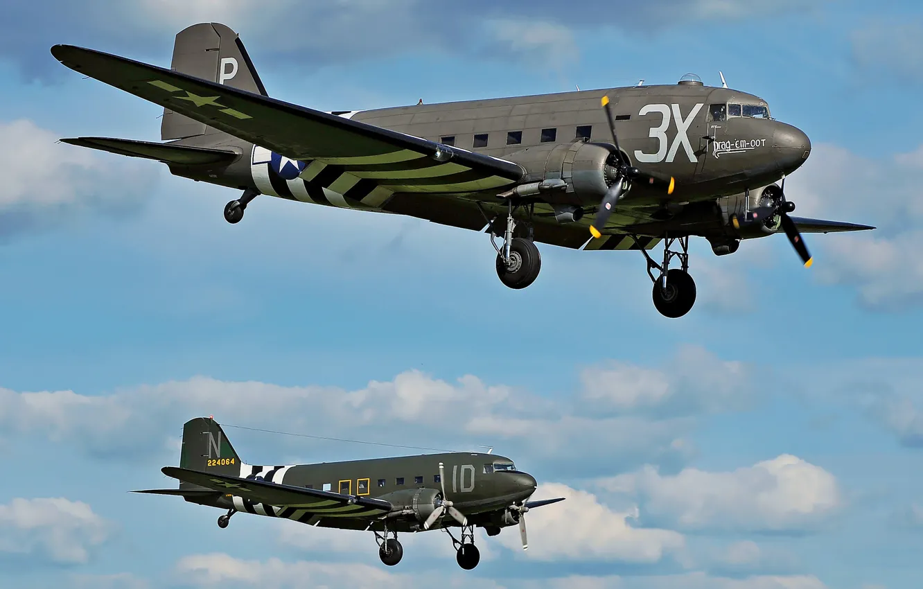 Фото обои американский, военно-транспортный самолёт, «Дакота», Дуглас C-47