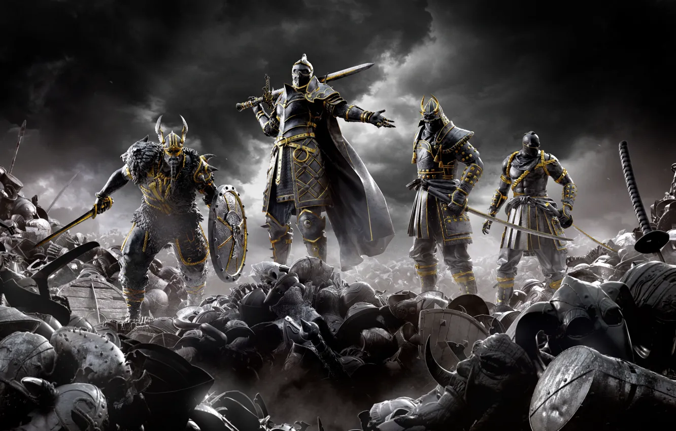 Фото обои Игра, Доспехи, Шлем, Воины, Мечи, Games, Game, For Honor