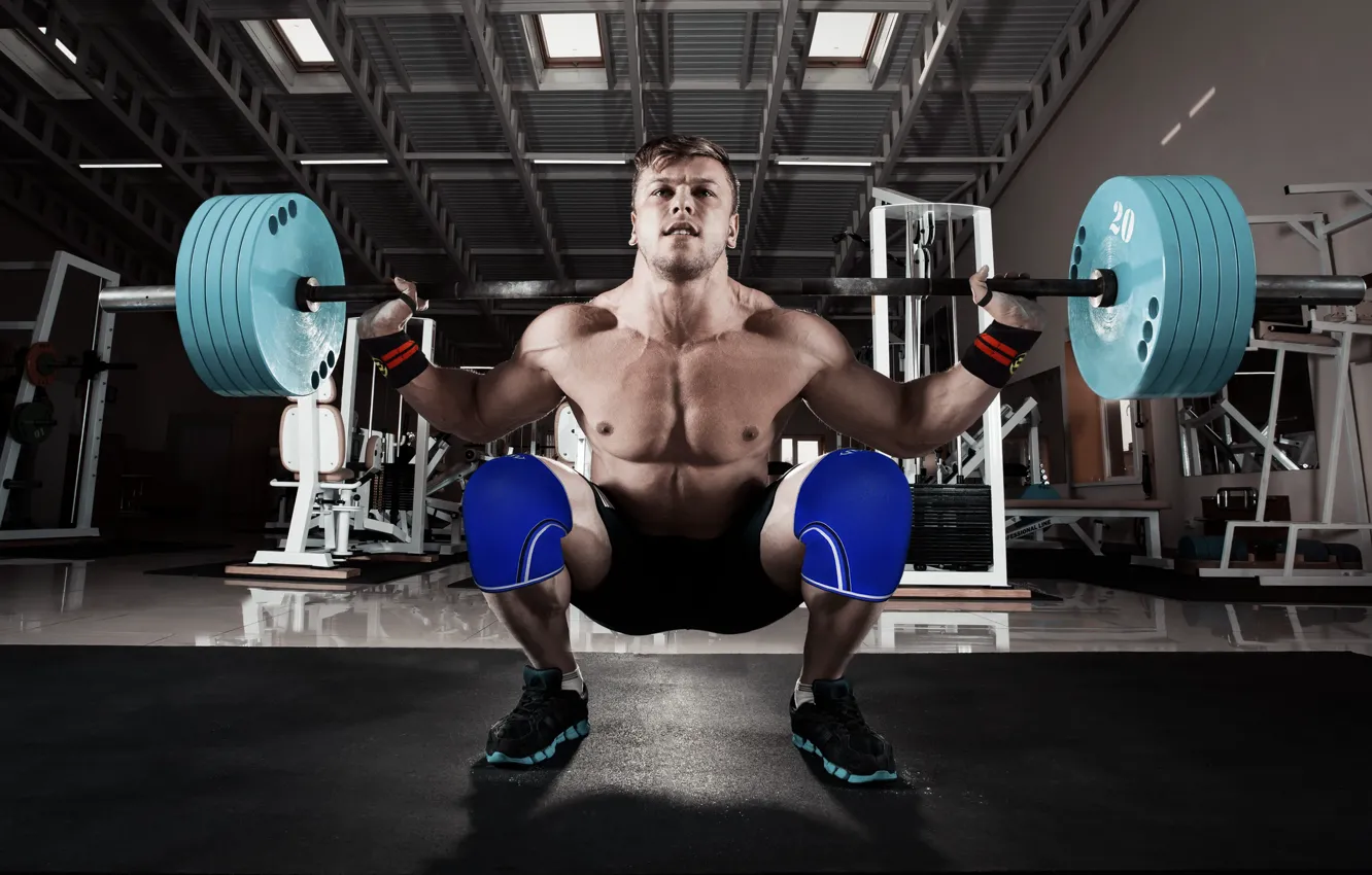 Фото обои сила, muscle, мышцы, штанга, тренажерный зал, gym, Weights, powerlifting