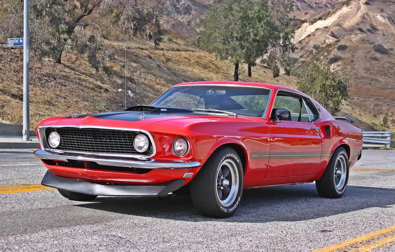 Фото обои Mustang, Ford, 1969, Classic, Muscle Car