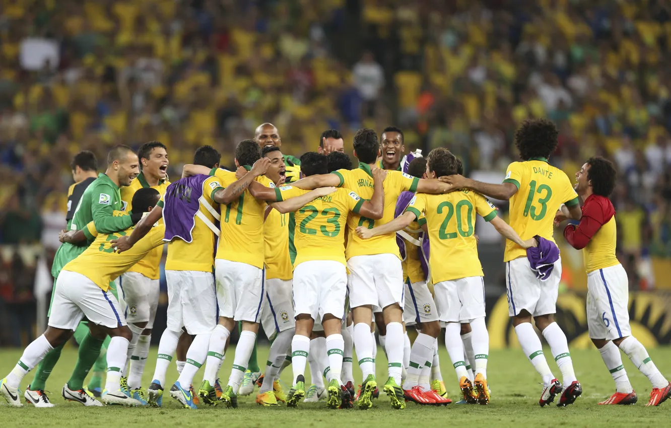 Фото обои Спорт, Футбол, Бразилия, Football, Sport, Brasil, Confederation Cup 2013, National Football Team