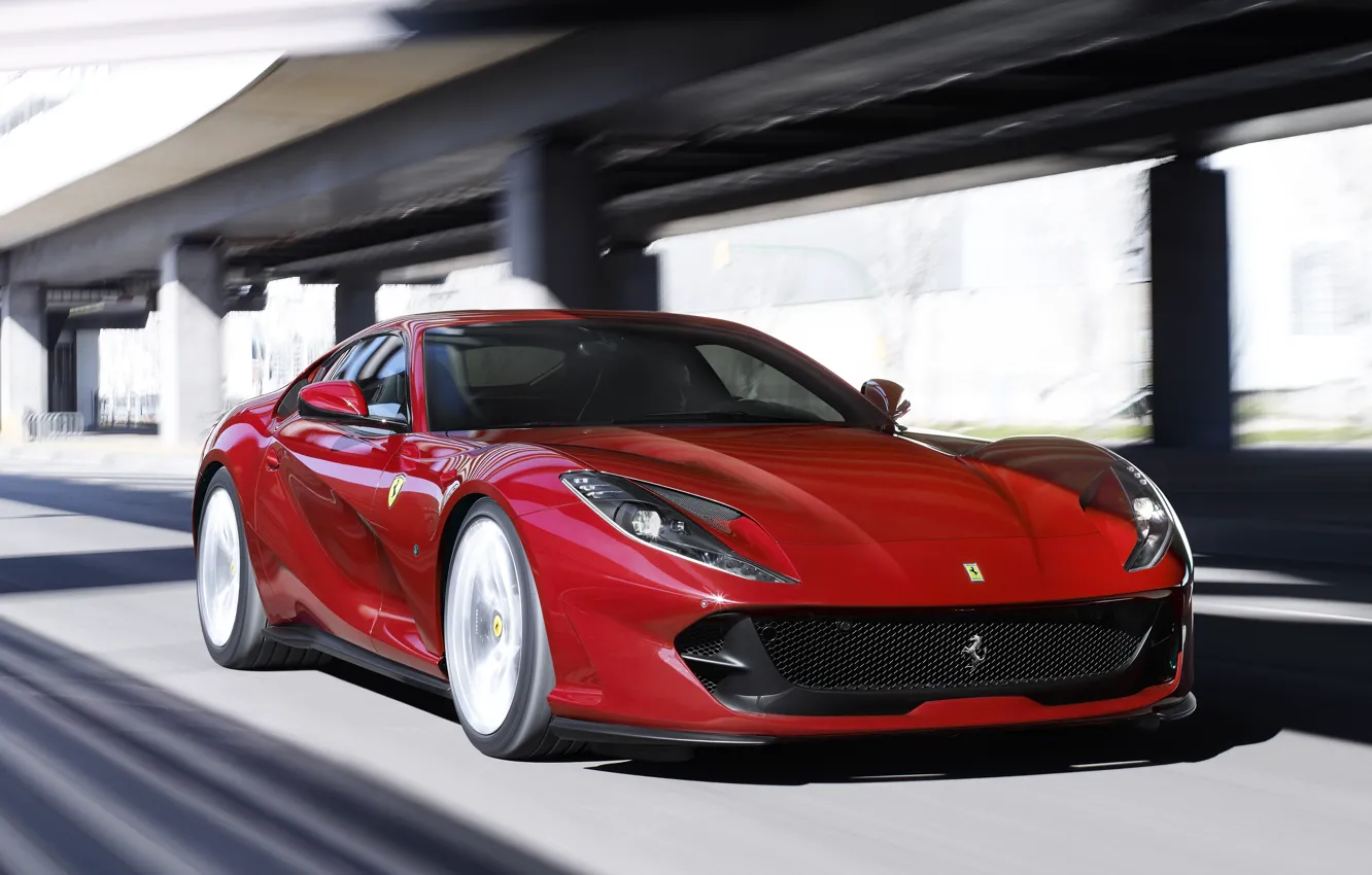 Фото обои скорость, Ferrari, 2018, Superfast, 812