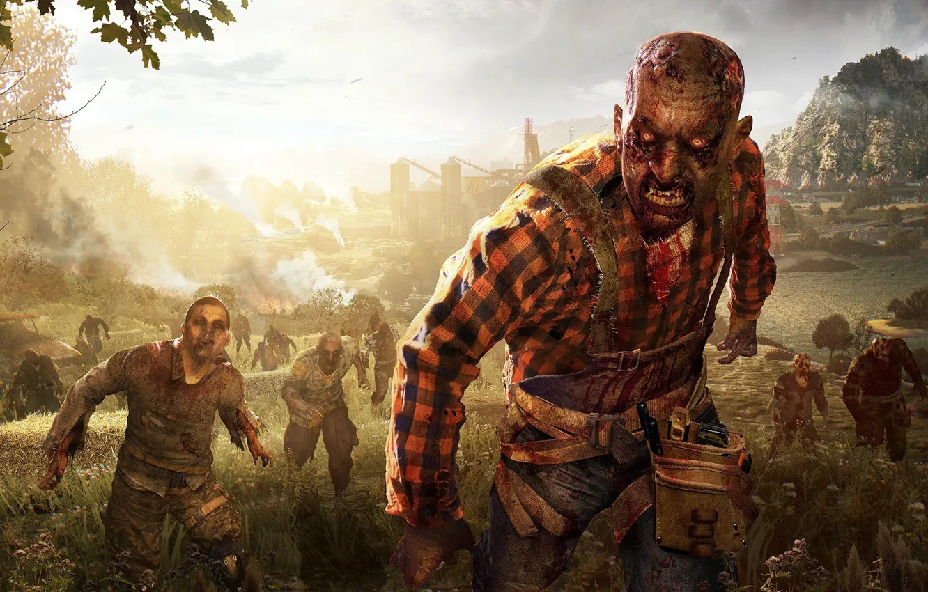 Фото обои zombie, blood, game, undead, biohazard, Dying Light, Dying Light The Following, Dying Light: The Following