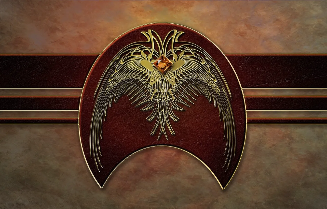 Фото обои стена, птица, крылья, флаг, Герб