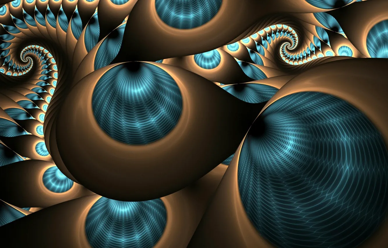 Фото обои спирали, движение, фракталы, сплетения, тоннели, 3D графика, fractals, movement