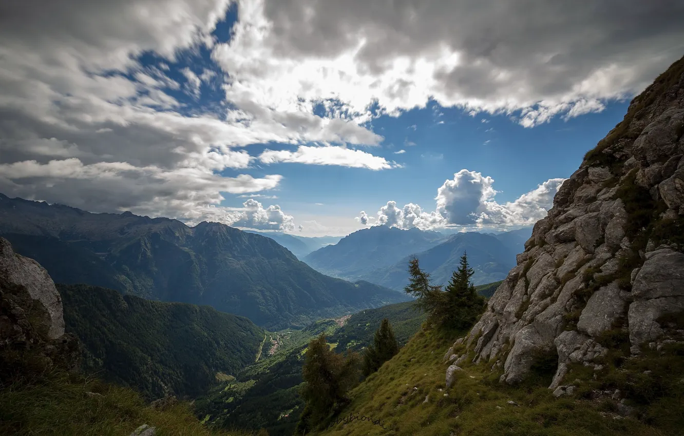 Фото обои небо, облака, горы, Италия, Val Camonica