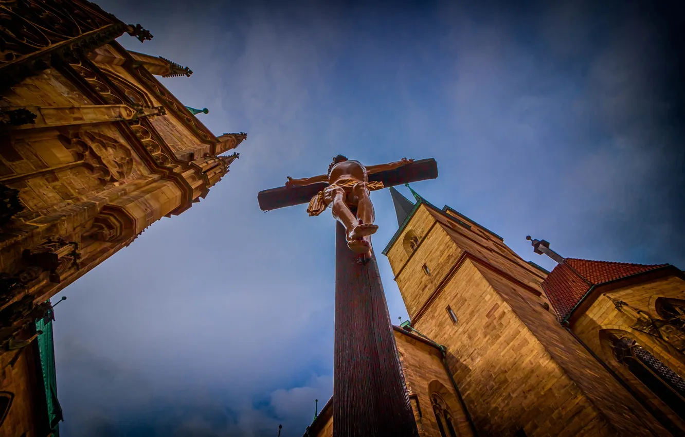 Фото обои крест, Германия, собор, распятие, Эрфурт