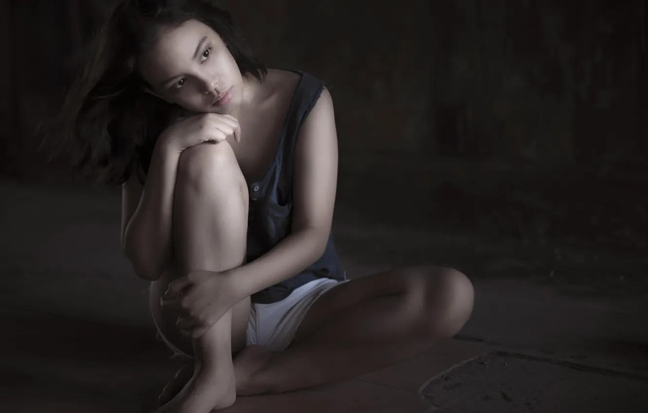 Фото обои взгляд, девушка, портрет