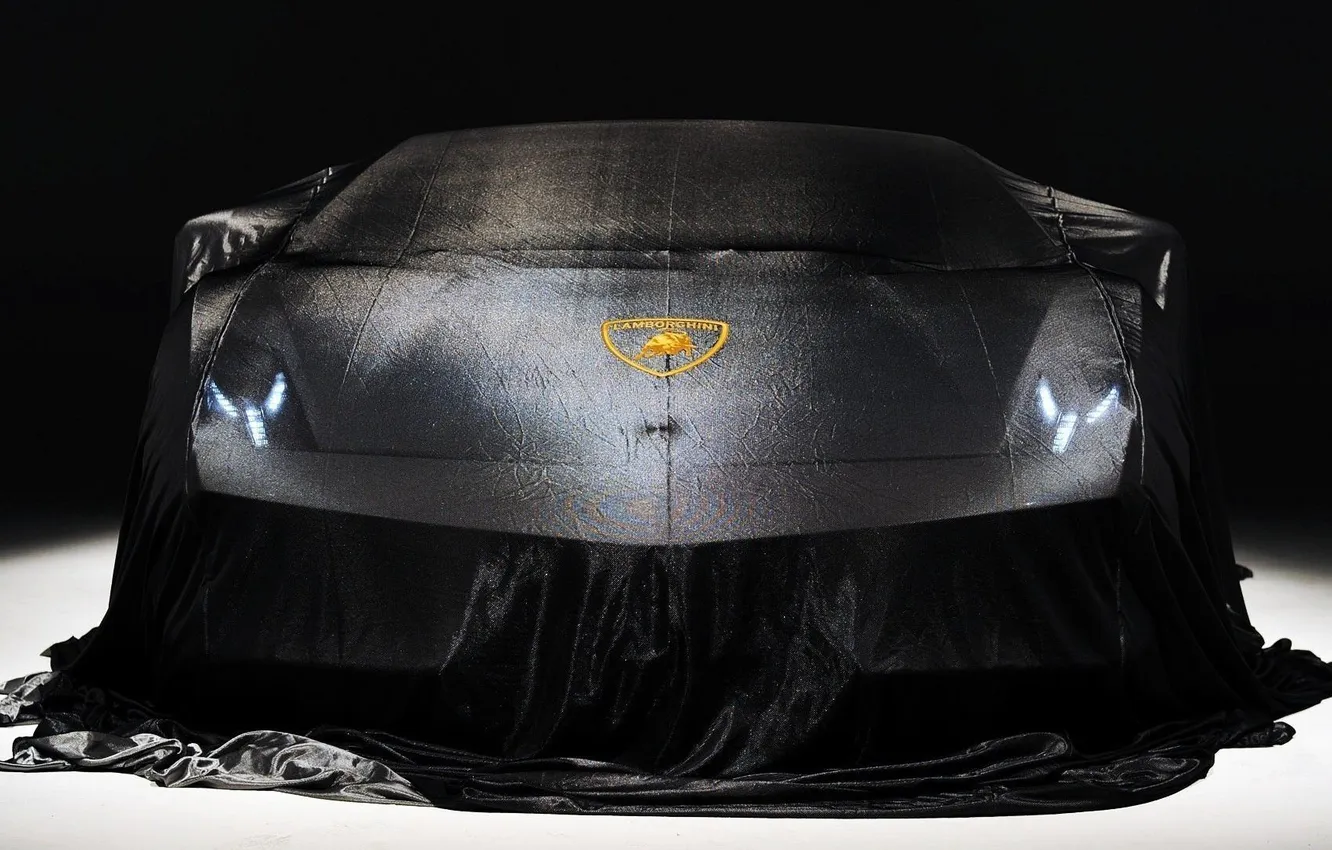 Фото обои фары, Lamborghini, под тканью