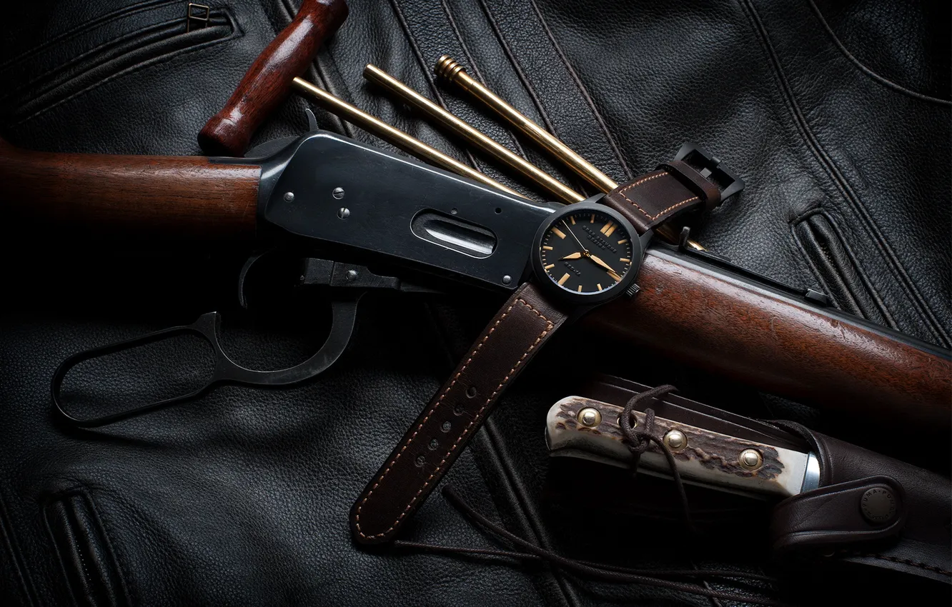Фото обои оружие, часы, Winchester