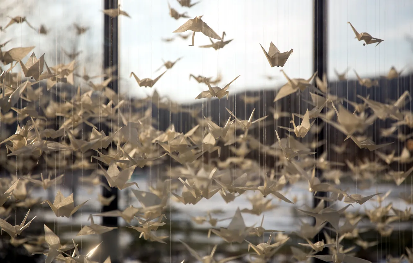 Фото обои 1000, Origami, cranes
