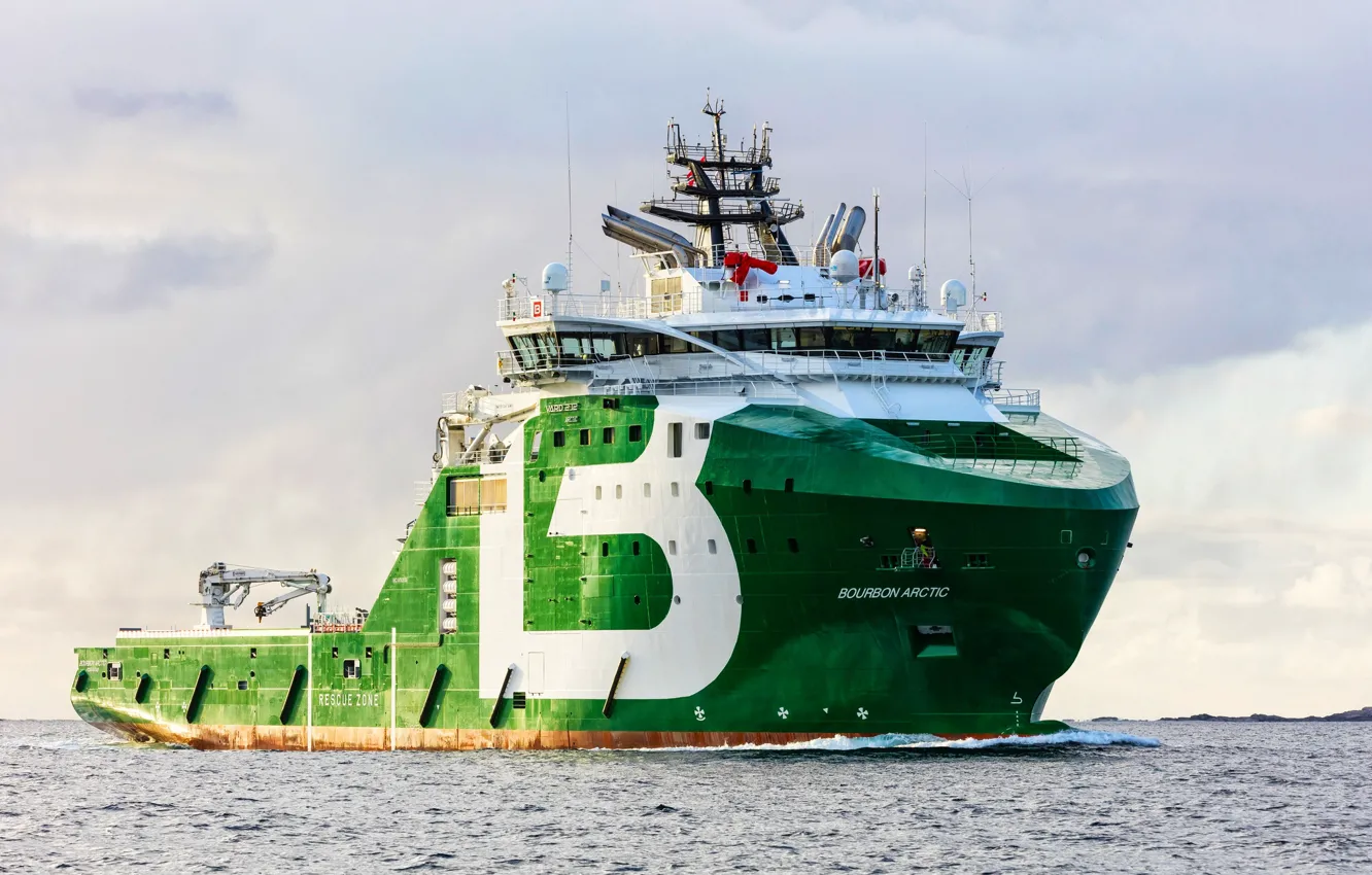Фото обои Море, Судно, Arctic, Bourbon, Vessel, AHTS, Offshore, Anchor Handling Tug Supply