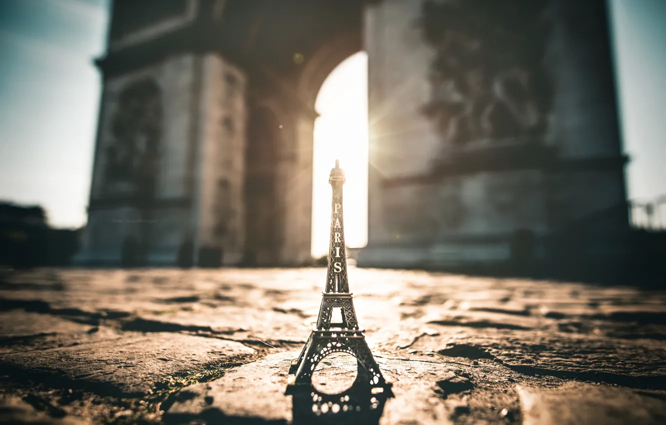 Фото обои свет, Париж, башня