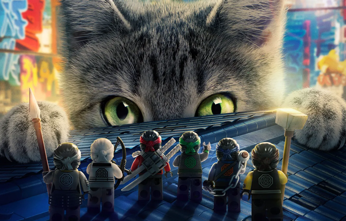 Фото обои кот, мультфильм, Лего, animated movie, The Lego Ninjago