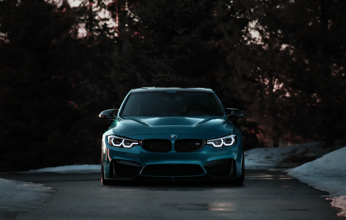 Фото обои BMW, Light, Blue, Winter, Front, F80, Sight, Adaptive LED