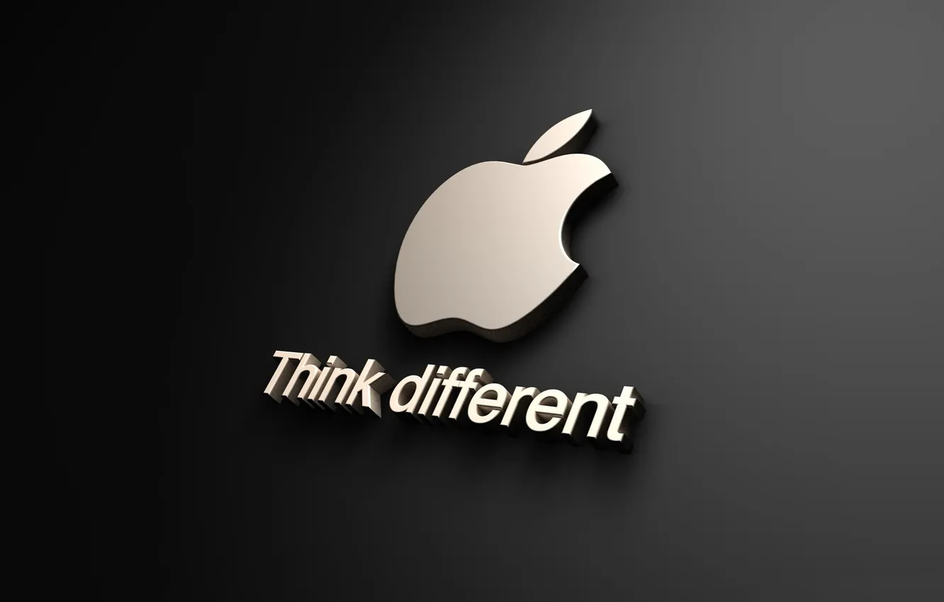 Фото обои темный фон, Apple, Think Different, Эппл