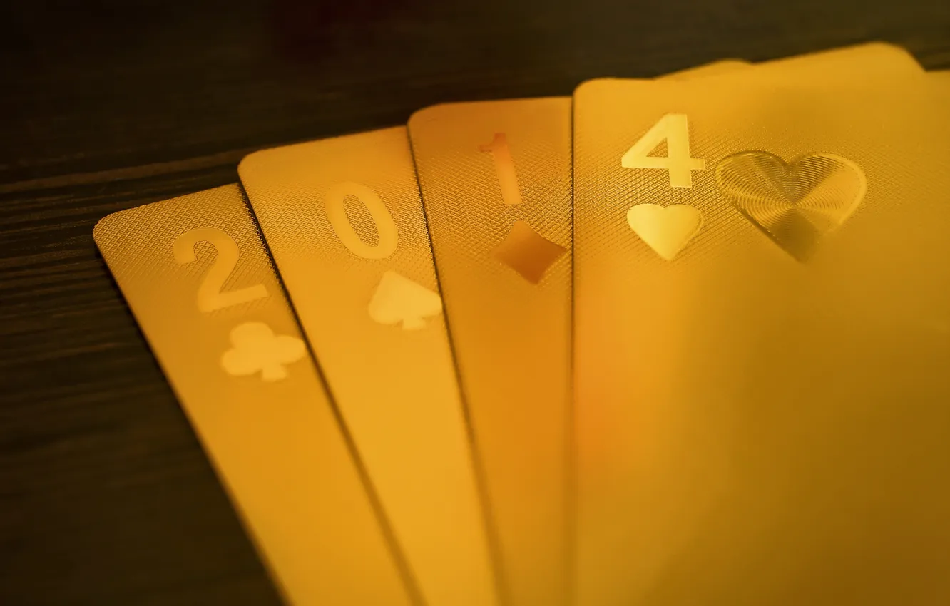 Фото обои карты, золото, игра, Новый год, покер, роскошь, 2014