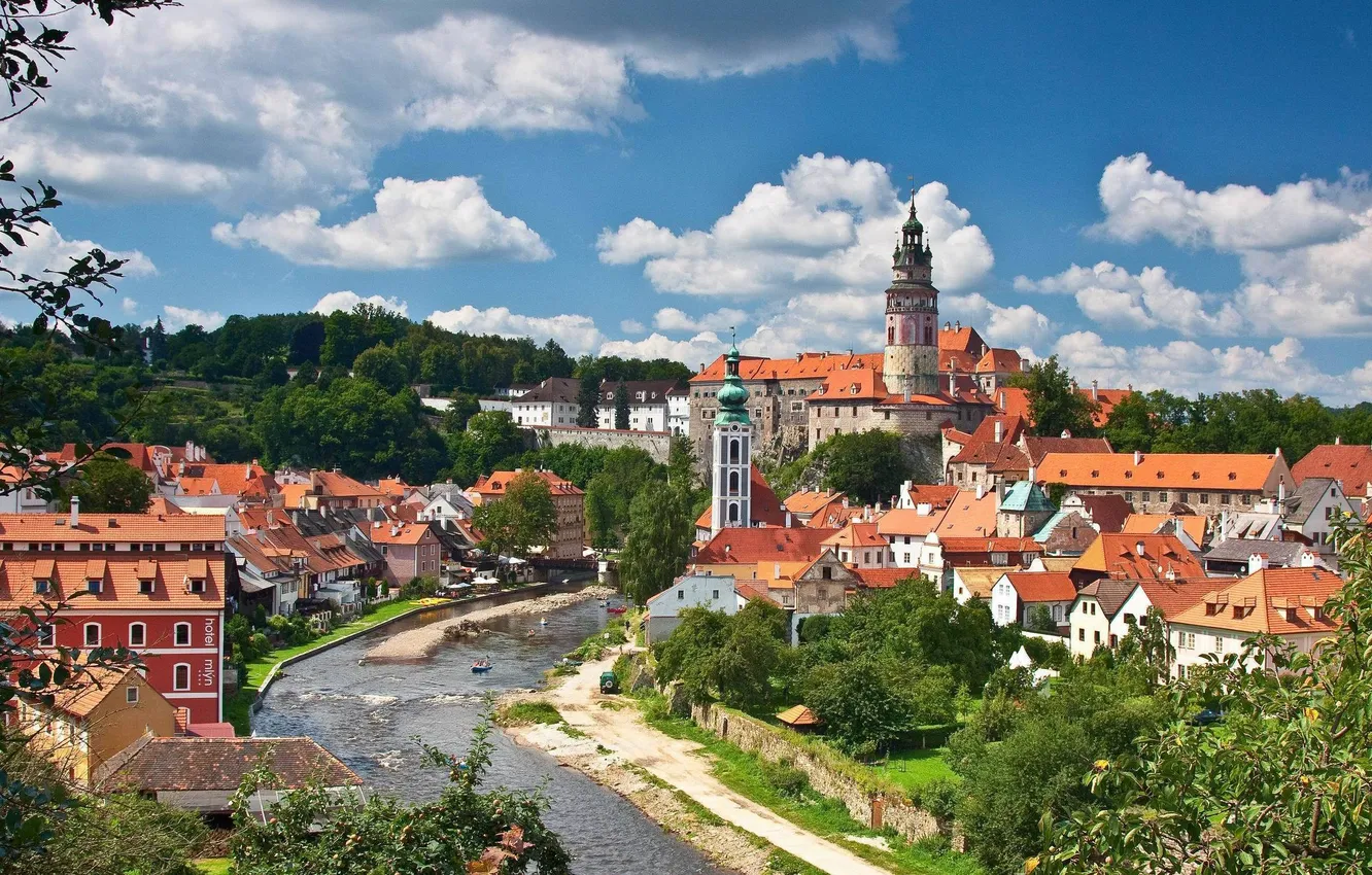 Фото обои город, Чехия, старый город, Český Krumlov, Крумлов