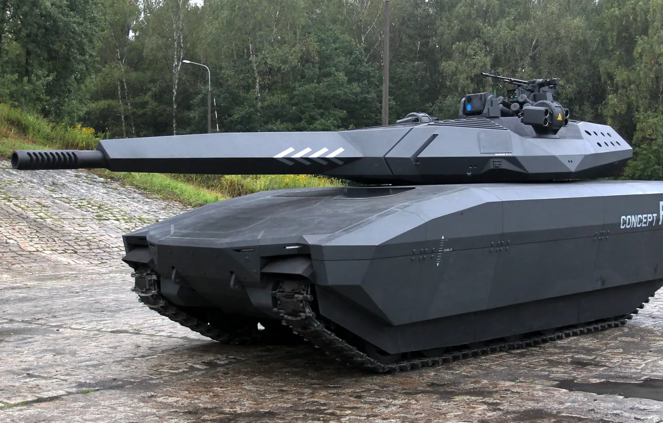 Фото обои concept, Poland, tank, vegetation, futuristic, cannon, stealth, BAE Systems