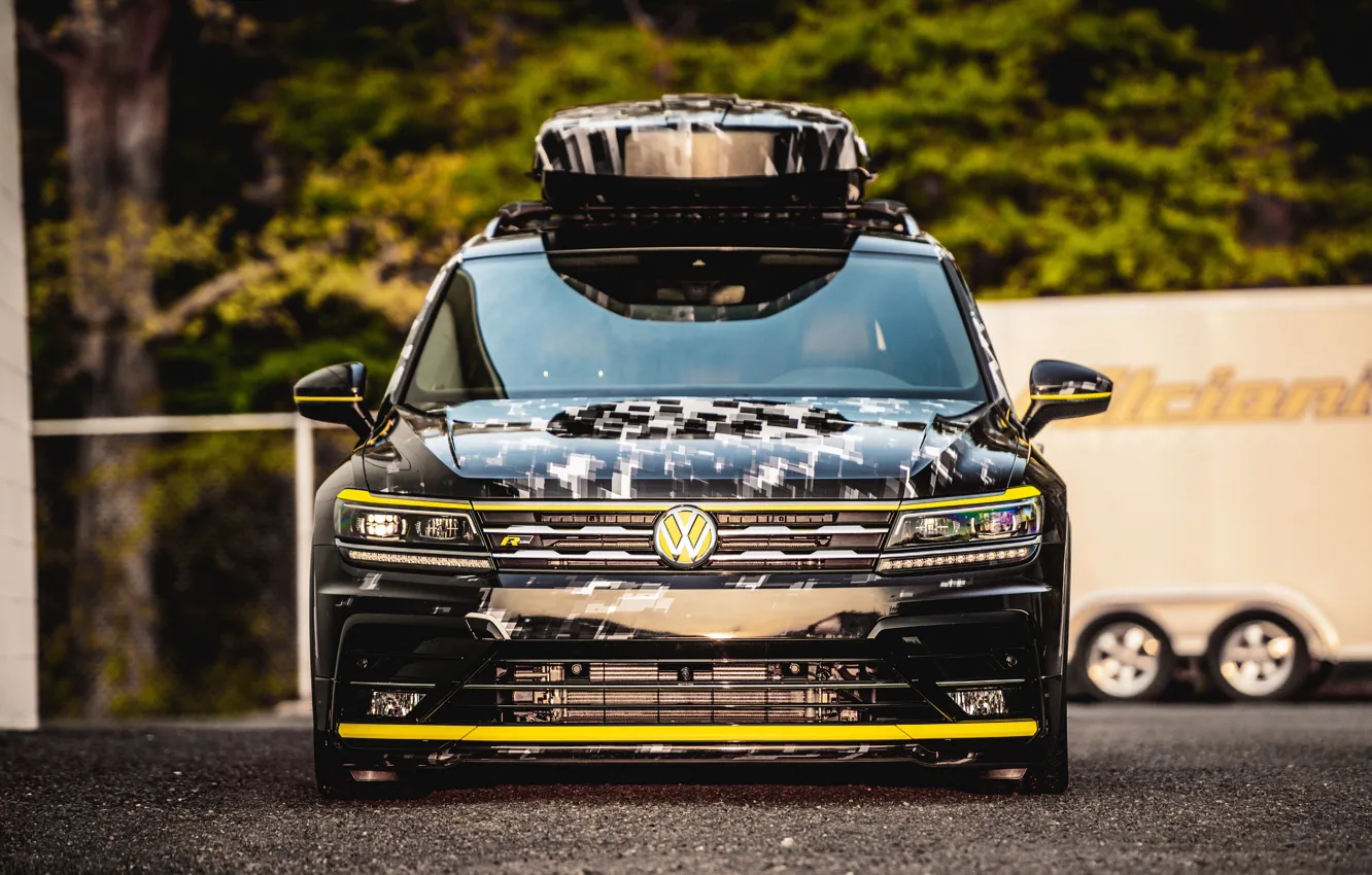 Фото обои Concept, Volkswagen, вид спереди, 2018, Aero, Tiguan, R-Line