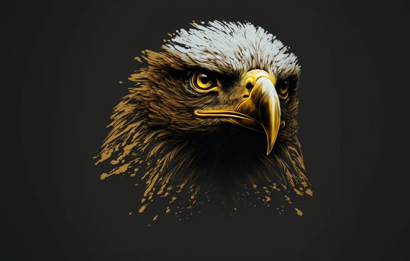 Фото обои minimalism, bird, eagle, digital art, beak