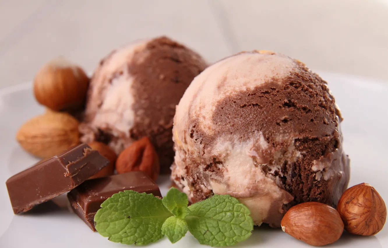 Фото обои шоколад, мороженое, орехи, десерт, сладкое, chocolate, sweet, dessert