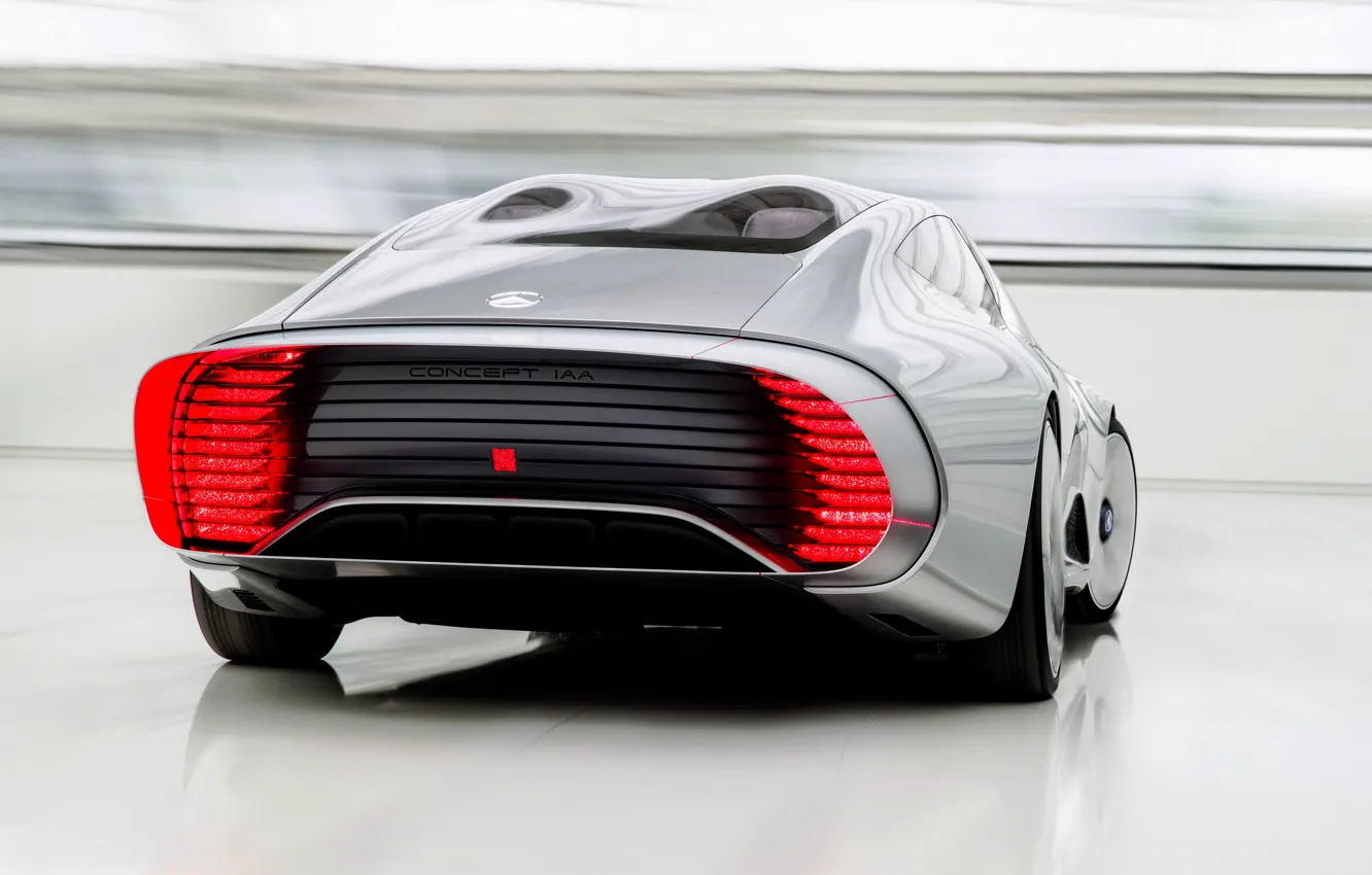 Фото обои Mercedes-Benz, вид сзади, щитки, 2015, Intelligent Aerodynamic Automobile, Concept IAA