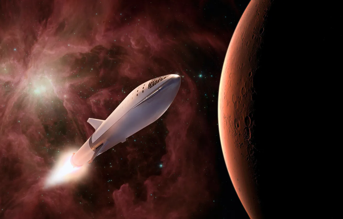 Фото обои star, spaceship, station, starship, start, spacecraft, spacex, startup