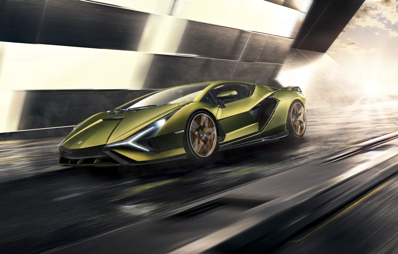 Фото обои машина, движение, Lamborghini, суперкар, гибридный, Sián