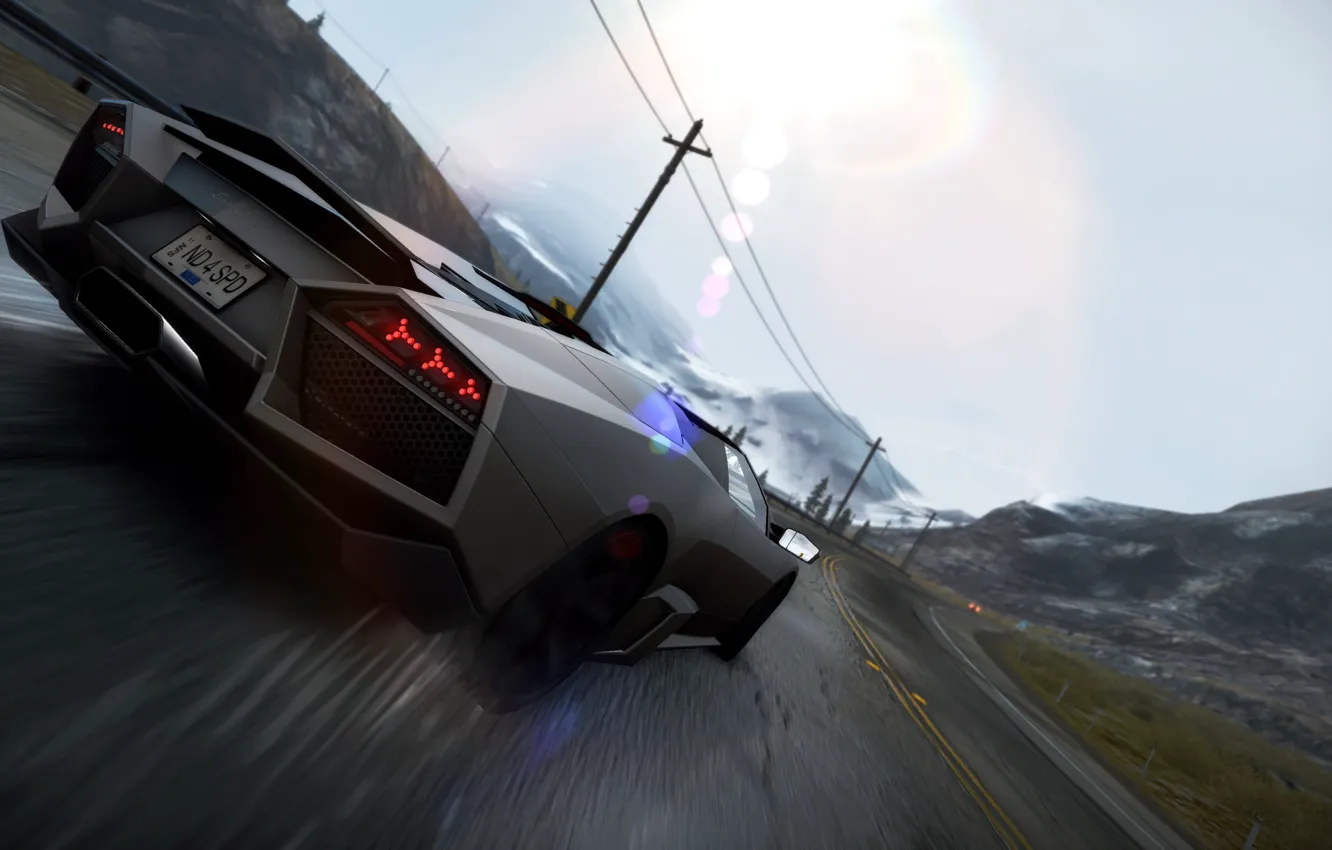 Фото обои Lamborghini, Reventon, Drift, 2010, Need for Speed, Hot Pursuit