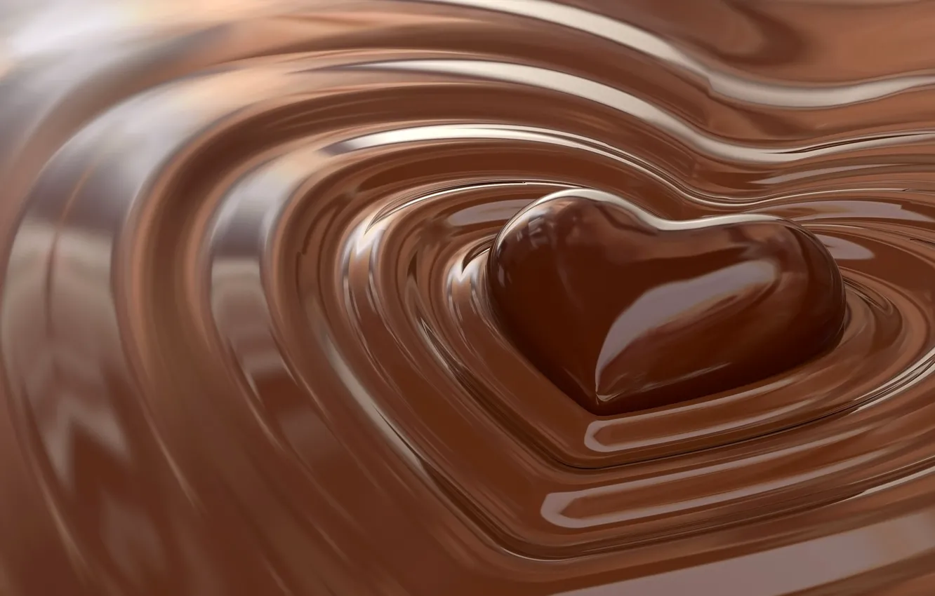 Фото обои волны, сердце, шоколад