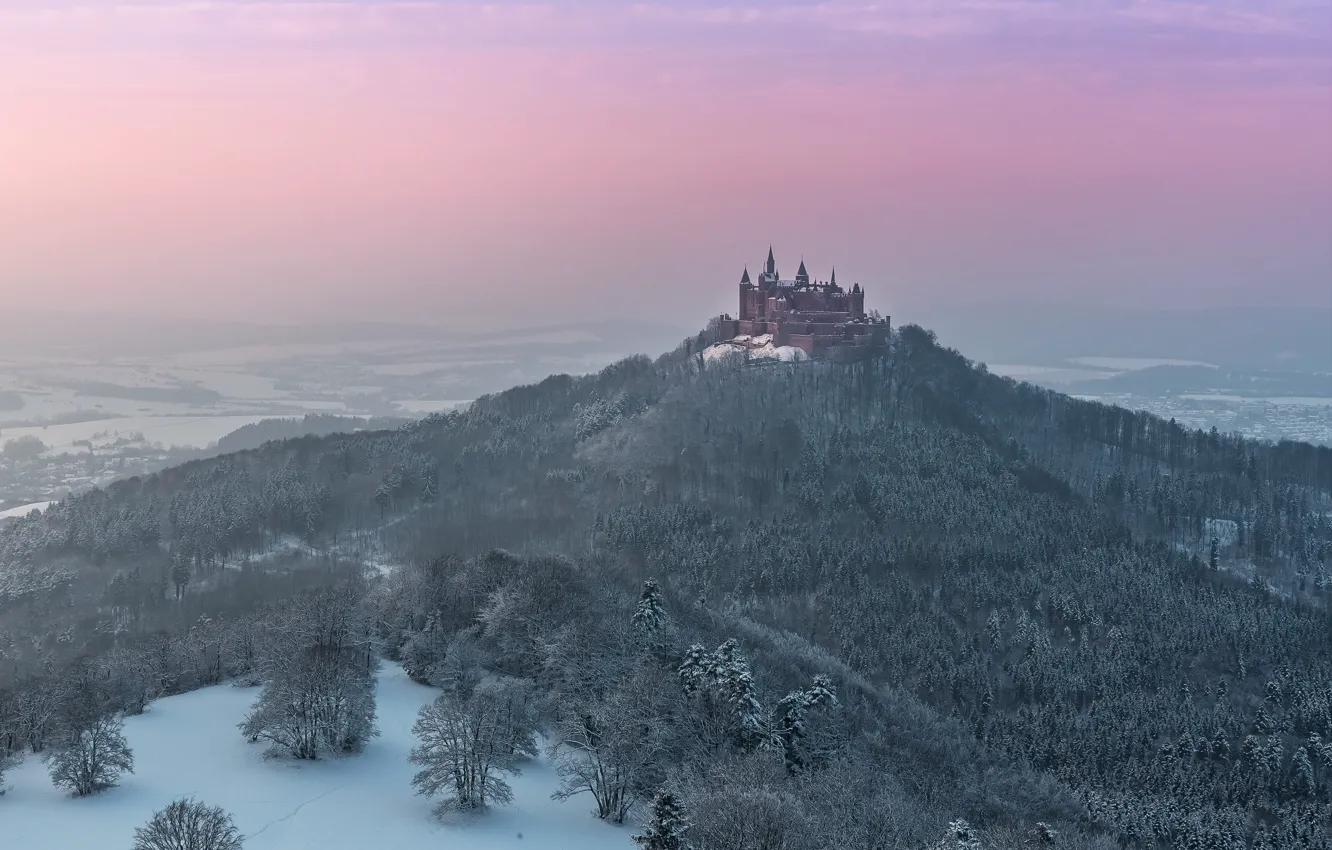 Фото обои winter, castle, Burg Hohenzollern