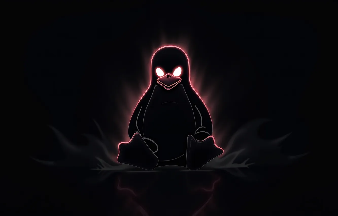 Фото обои dark, Linux, minimalism, AI art, solid color