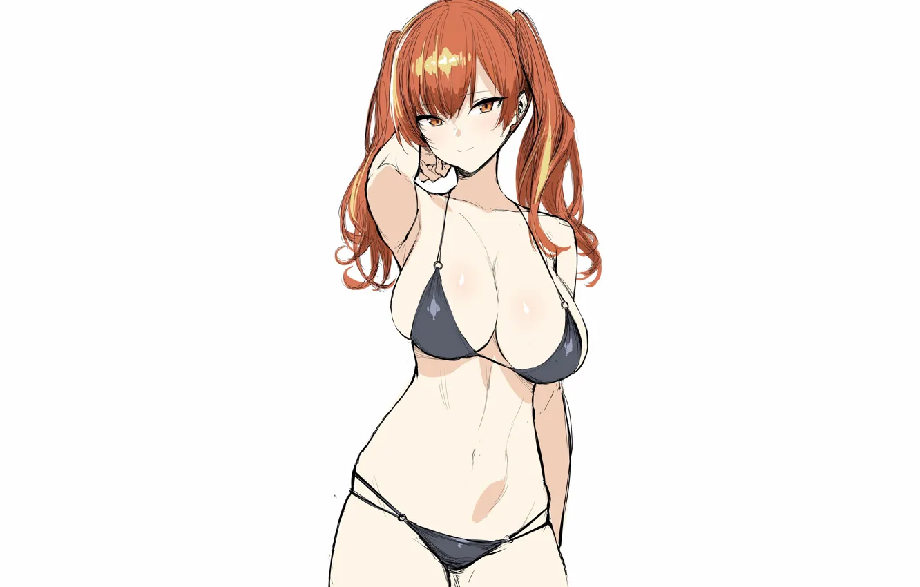 Фото обои girl, sexy, cleavage, long hair, boobs, anime, beautiful, pretty
