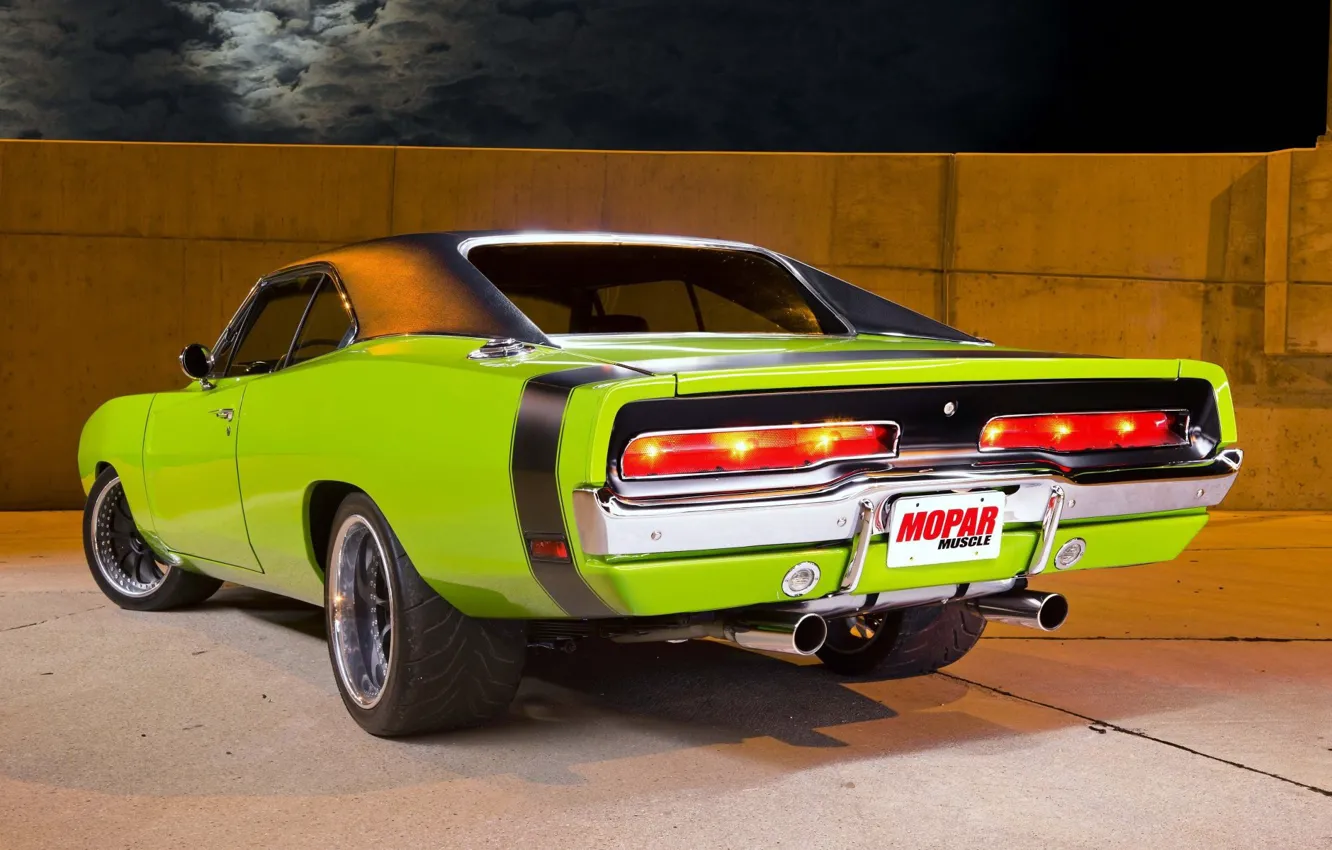 Фото обои Dodge, Green, Charger, 1970, Muscle Car
